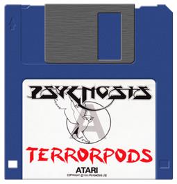 Artwork on the Disc for Terrorpods on the Atari ST.