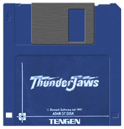 Artwork on the Disc for Thunder Jaws on the Atari ST.