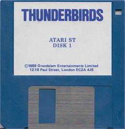 Artwork on the Disc for Thunderbirds on the Atari ST.