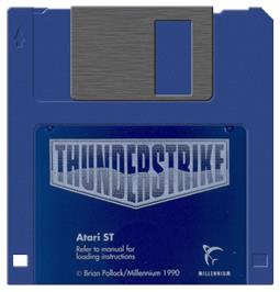 Artwork on the Disc for Thunderstrike on the Atari ST.