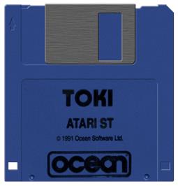 Artwork on the Disc for Toki on the Atari ST.