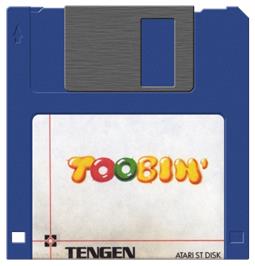 Artwork on the Disc for Toobin' on the Atari ST.