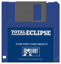 Artwork on the Disc for Total Eclipse on the Atari ST.