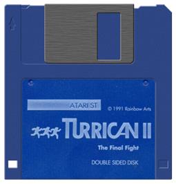 Artwork on the Disc for Turrican II: The Final Fight on the Atari ST.