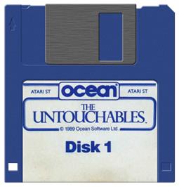 Artwork on the Disc for Untouchables on the Atari ST.