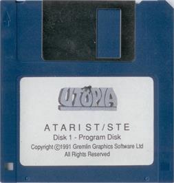 Artwork on the Disc for Utopia: The Creation of a Nation on the Atari ST.