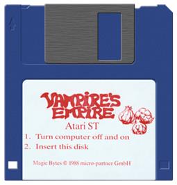 Artwork on the Disc for Vampire's Empire on the Atari ST.