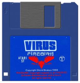 Artwork on the Disc for Virus on the Atari ST.