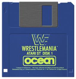 Artwork on the Disc for WWF Wrestlemania on the Atari ST.