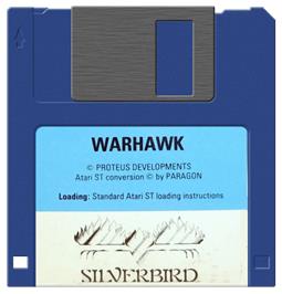 Artwork on the Disc for Warhawk on the Atari ST.