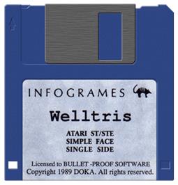 Artwork on the Disc for Welltris on the Atari ST.