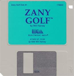 Artwork on the Disc for Will Harvey's Zany Golf on the Atari ST.