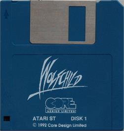 Artwork on the Disc for Wolfchild on the Atari ST.