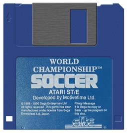 Artwork on the Disc for World Championship Soccer on the Atari ST.