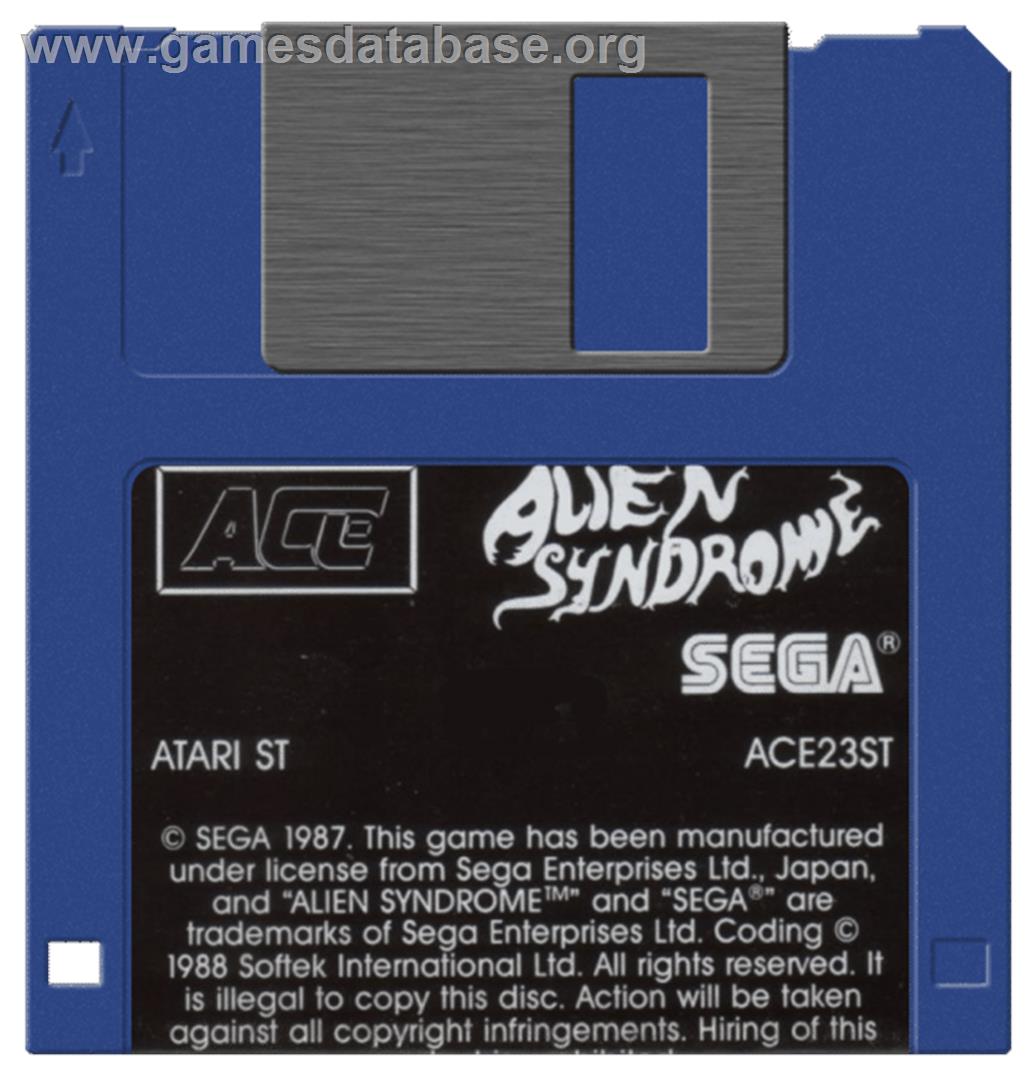 Alien Syndrome - Atari ST - Artwork - Disc
