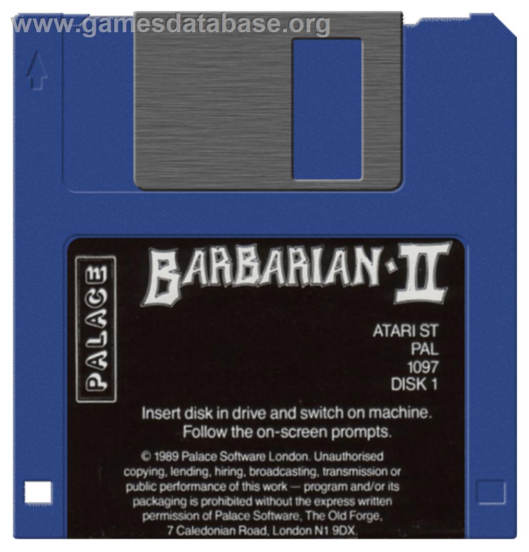 Barbarian 2 - The Dungeon Of Drax - Atari ST - Artwork - Disc