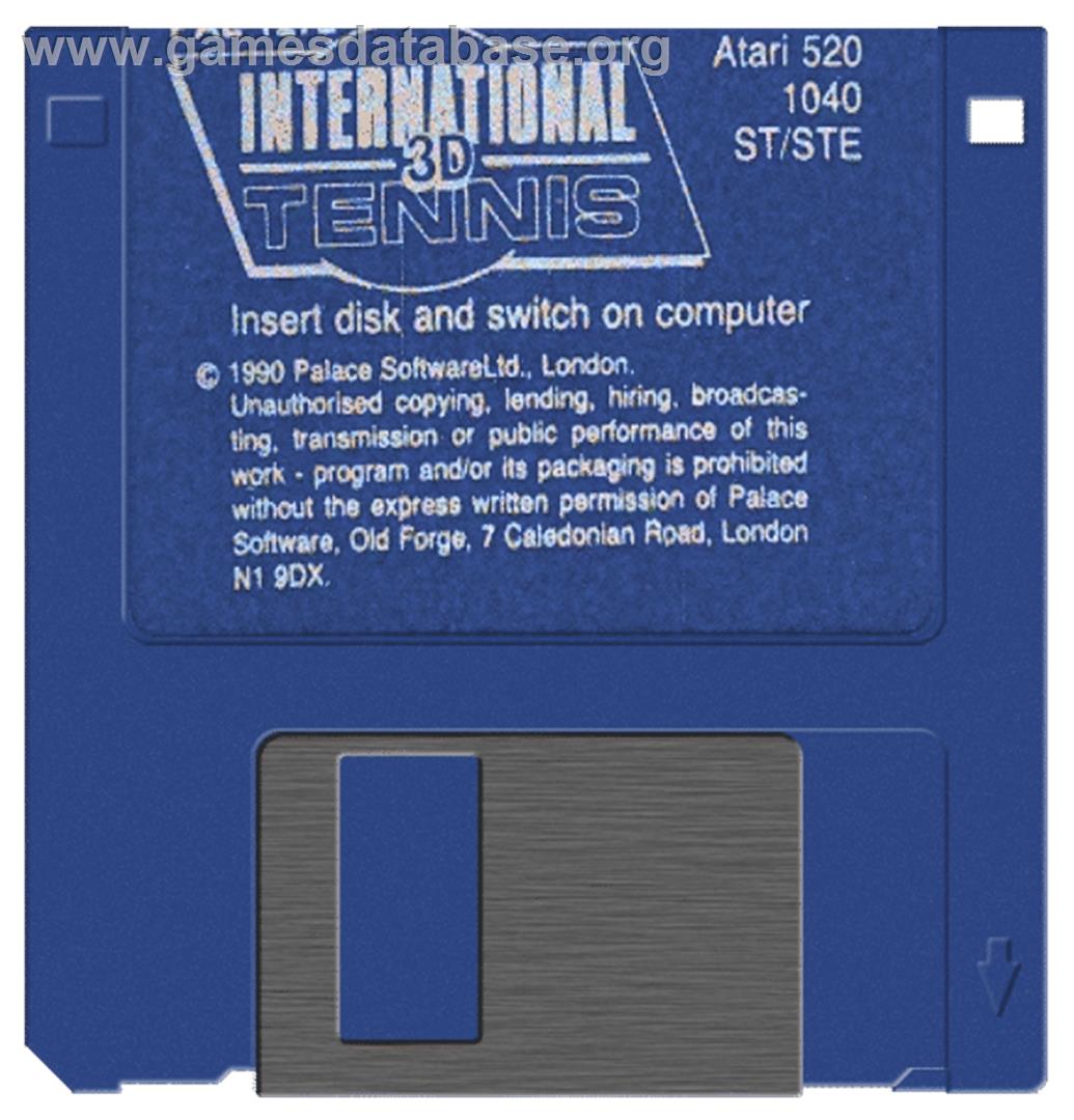 International 3D Tennis - Atari ST - Artwork - Disc
