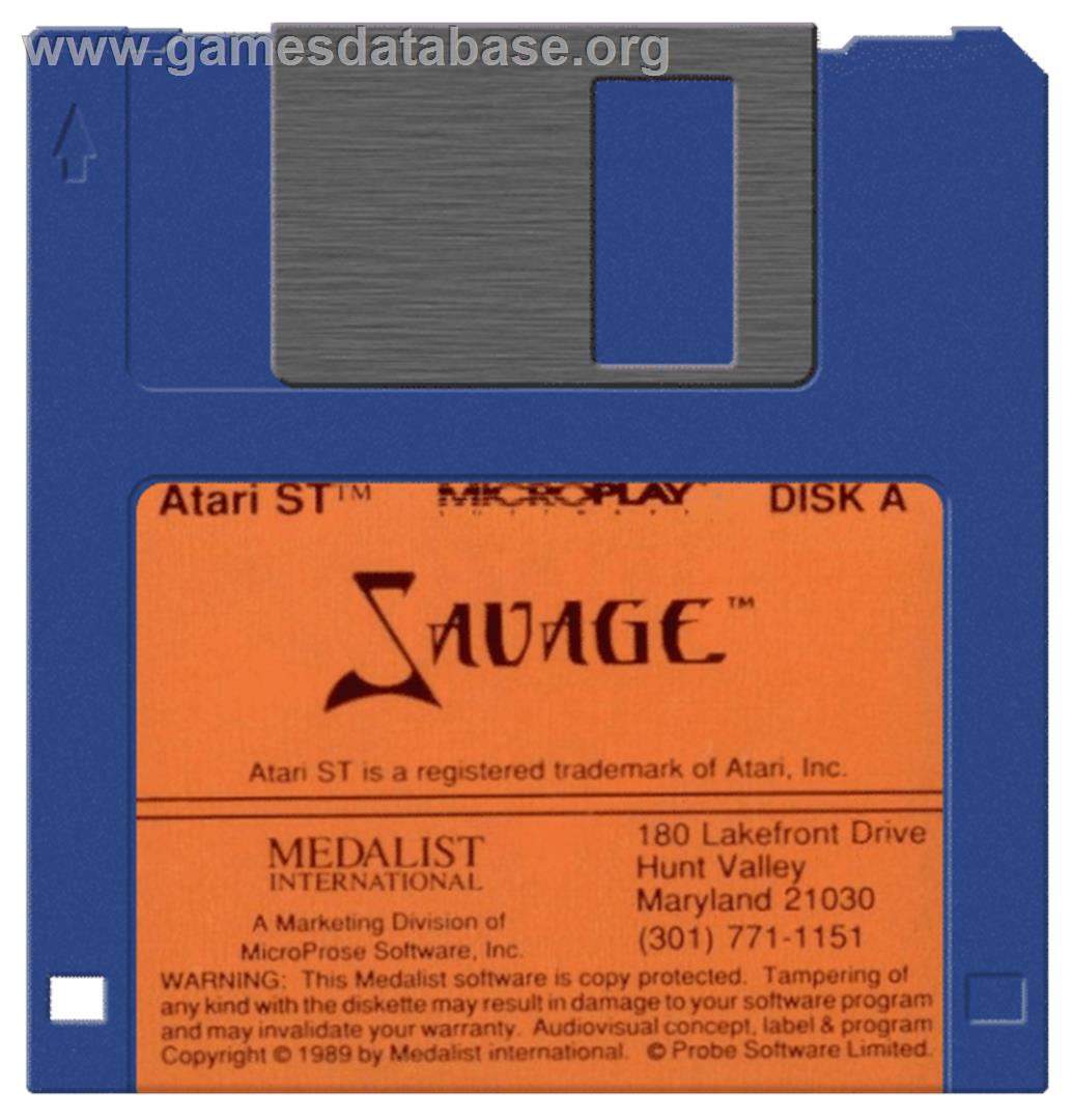 Savage - Atari ST - Artwork - Disc