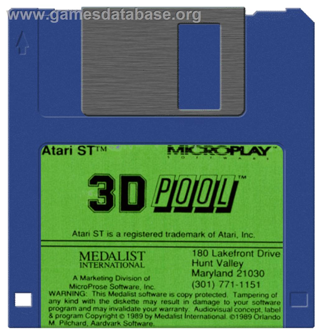 Sharkey's 3D Pool - Atari ST - Artwork - Disc