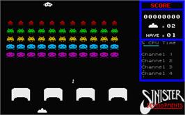 In game image of Ace Invaders on the Atari ST.