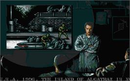 In game image of Alcatraz on the Atari ST.