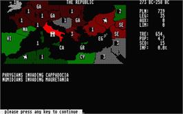 In game image of Annals of Rome on the Atari ST.