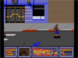 In game image of Back To The Future Part 2 on the Atari ST.