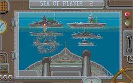 In game image of Battleship on the Atari ST.