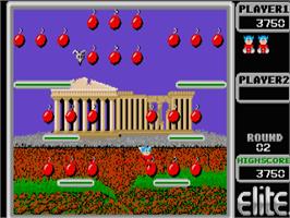In game image of Bomb Jack on the Atari ST.