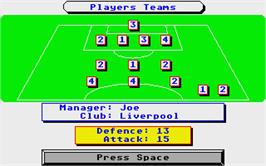 In game image of Brian Clough's Football Fortunes on the Atari ST.