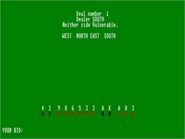 In game image of Bridge Player 2000 With Tutor on the Atari ST.