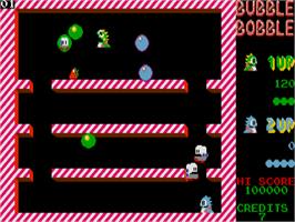 In game image of Bubble Bobble on the Atari ST.