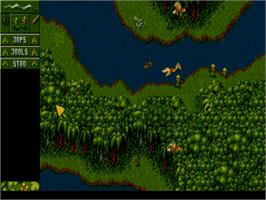 In game image of Cannon Fodder on the Atari ST.