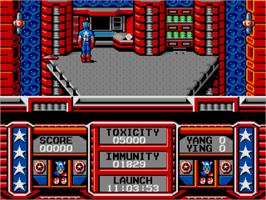 In game image of Captain America In - The Doom Tube Of Dr. Megalomann on the Atari ST.