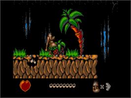 In game image of Chuck Rock on the Atari ST.