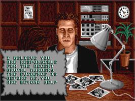 In game image of Clive Barker's Nightbreed: The Interactive Movie on the Atari ST.
