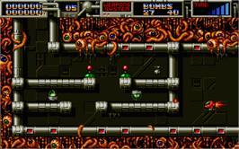 In game image of Cybernoid 2: The Revenge on the Atari ST.