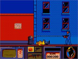 In game image of Dick Tracy on the Atari ST.
