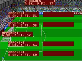 In game image of Football Manager 2 on the Atari ST.