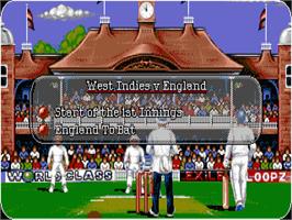 In game image of Graham Gooch World Class Cricket on the Atari ST.