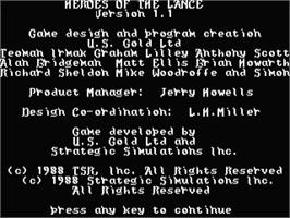 In game image of Heroes Of The Lance on the Atari ST.