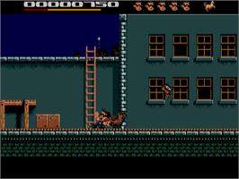 In game image of Hudson Hawk on the Atari ST.