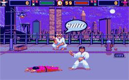 In game image of International Karate on the Atari ST.