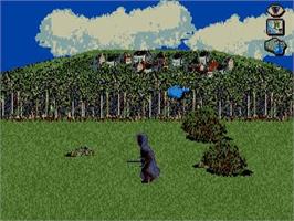 In game image of J.R.R. Tolkien's War In Middle Earth on the Atari ST.