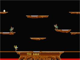 In game image of Joust on the Atari ST.