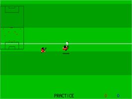 In game image of Kick Off on the Atari ST.