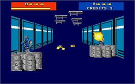 In game image of Line of Fire / Bakudan Yarou on the Atari ST.
