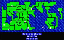 In game image of Lords of Conquest on the Atari ST.