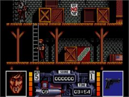 In game image of Navy Seals on the Atari ST.
