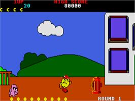 In game image of Pac-Land on the Atari ST.